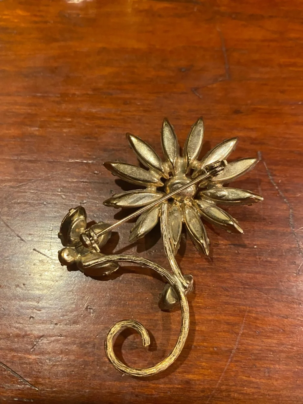 Vintage Pink Floral Crystal Brooch - Picture 2 of 5